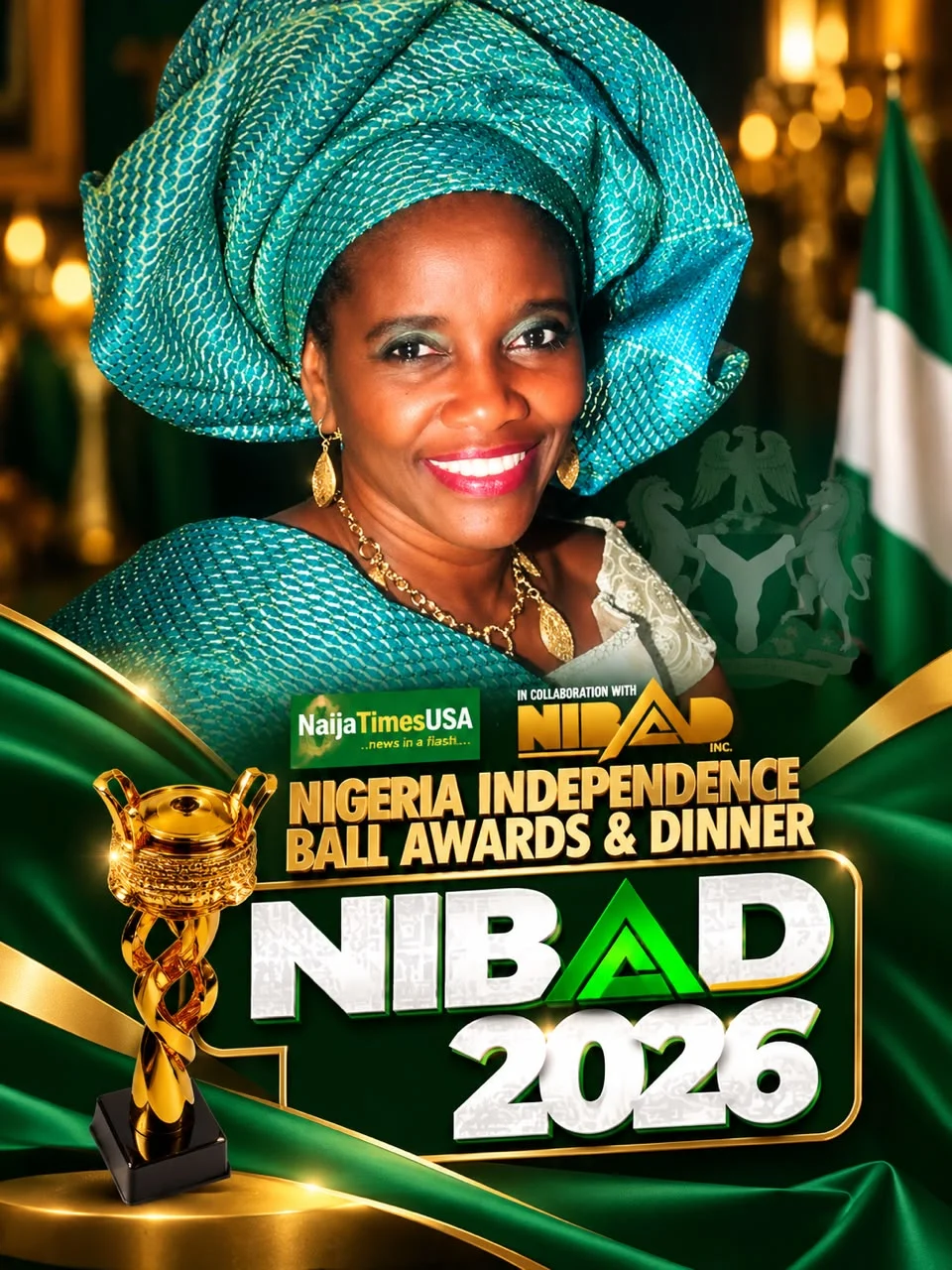 Promotional artwork for the NIBAD 2026 awards and dinner.